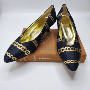 Bruno Magli Fabric and Leather Pumps 8
